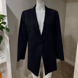 Navy Pinstripe Theory Blazer